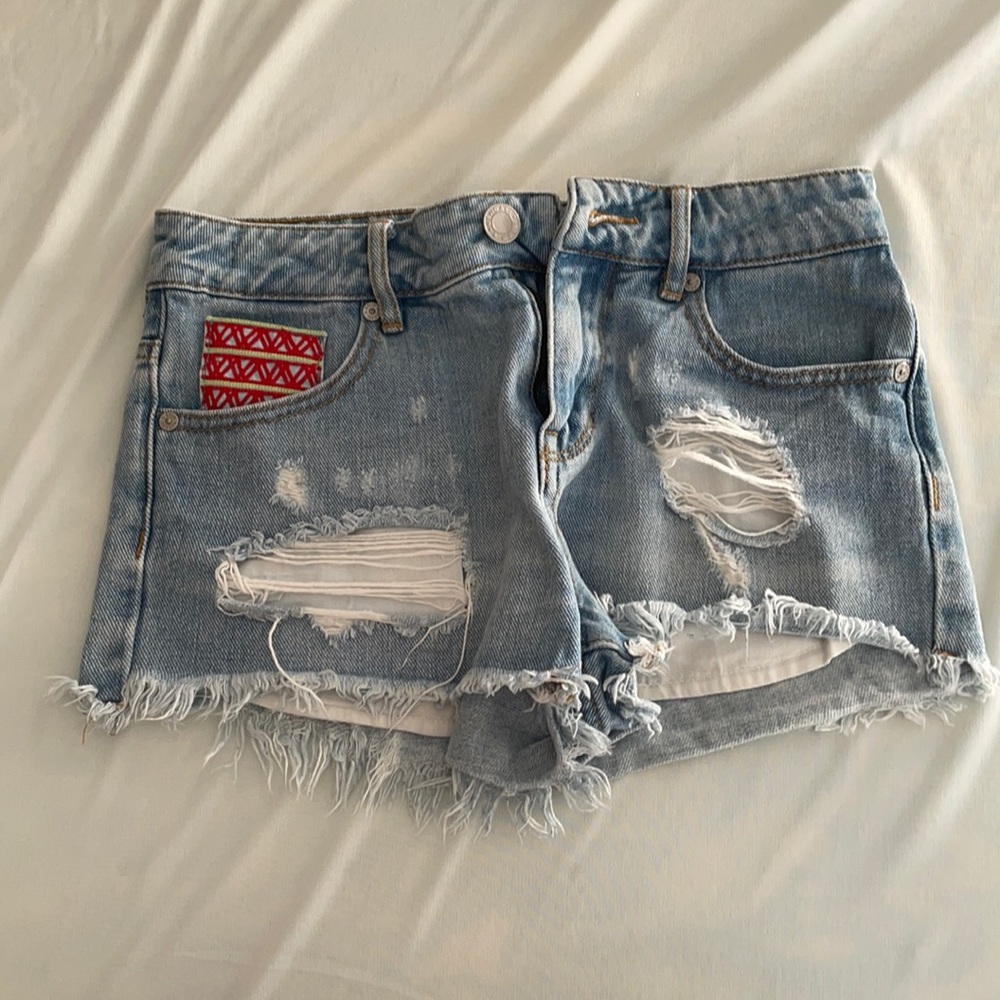 Tribal jean shorts - high waisted
